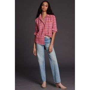 ANTHROPOLOGIE Seen Jay Plaid Buttondown Pink Combo